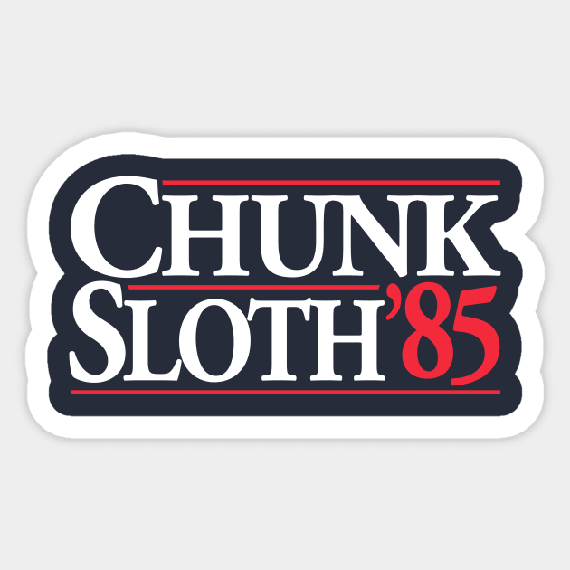 Chunk & Sloth in '85! Sticker by CYCGRAPHX